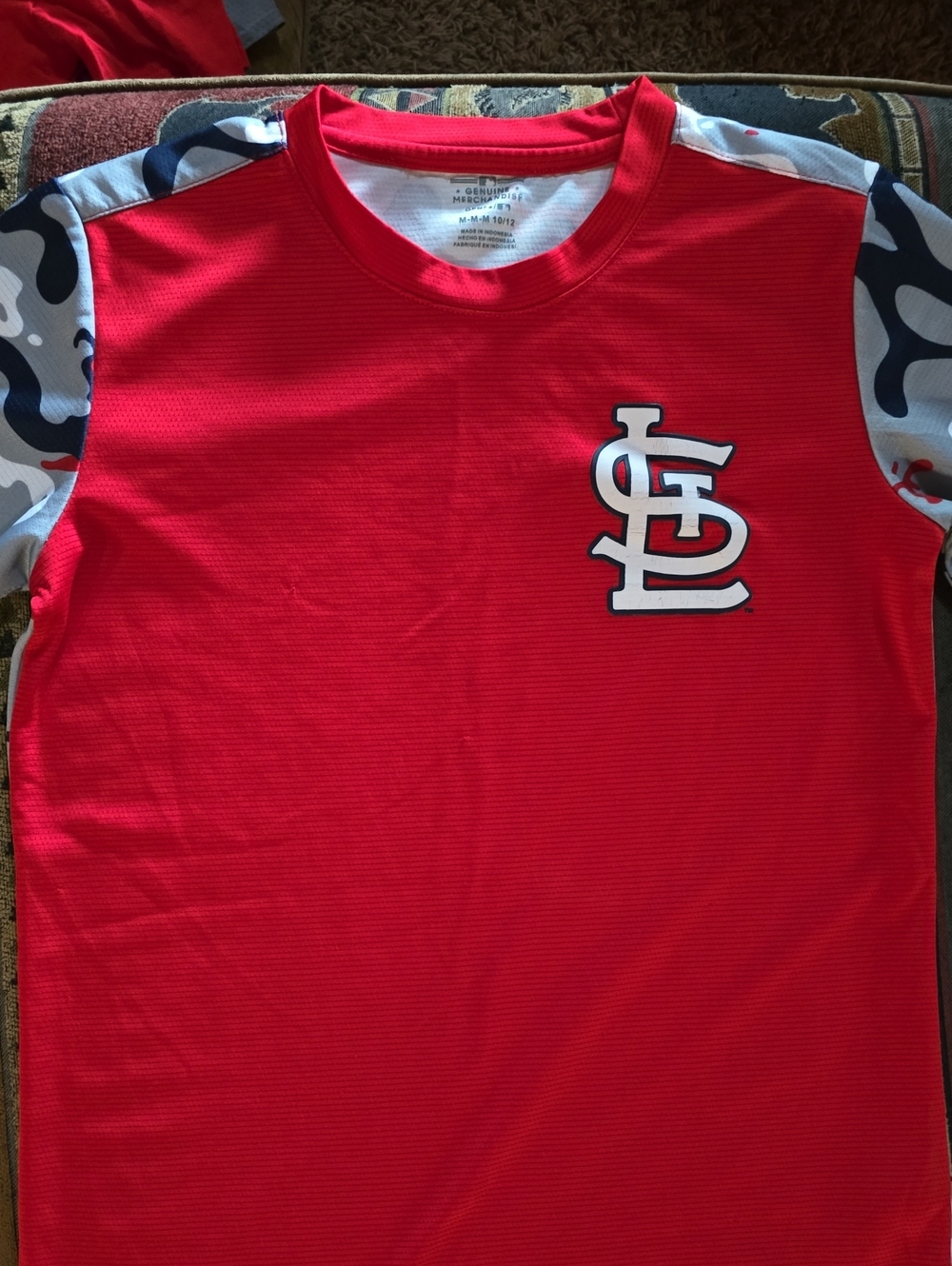 MLB St. Louis Cardinals Red Tee with Camo Sleeves